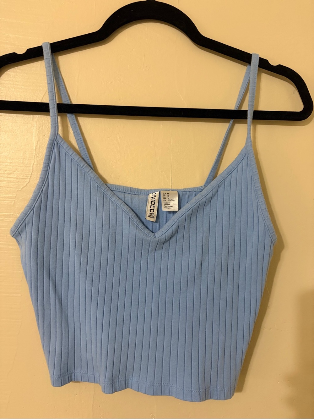 H&M Sky Blue Ribbed V-Neck Camisole